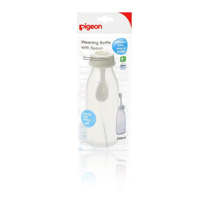 PIGEON WEANING BOTTLE WITH SPOON 240ML